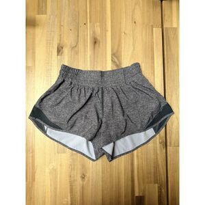 Lululemon Hotty Hot Shorts Size 4 Heather Gray Lined Running Athletic